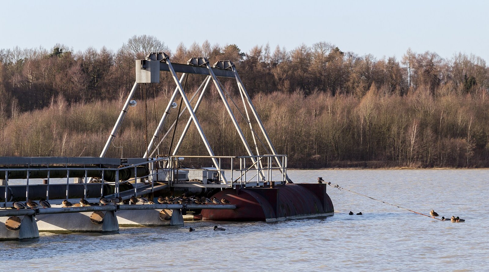 Mining of quartz sand, Silbersee III, Haltern am See, North Rhine-Westphalia, Germany